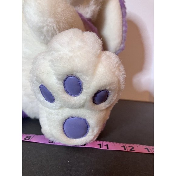 VTG T L Toys Frosted Lavender Easter Bunny Soft Plush Stuffed Leather Feet Nose - Picture 2 of 16